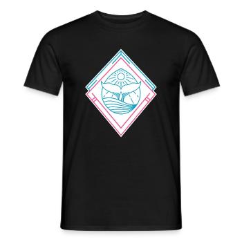 Wal Geometrische Formen – Trendy Hipster Design - Männer T-Shirt - Schwarz - Vorne - AI Model Male 178 light (178cm)