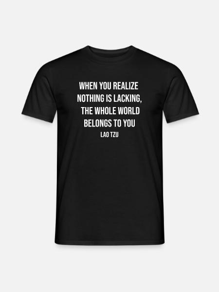 Lao Tzu Realization Quote Tee - Men's T-Shirt - black