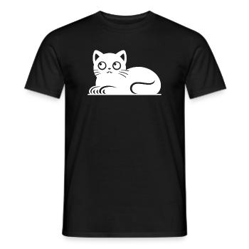 Dessin mignon de style tatouage de chat chat - T-shirt homme - noir - Devant - AI Model Male 178 light (178cm)