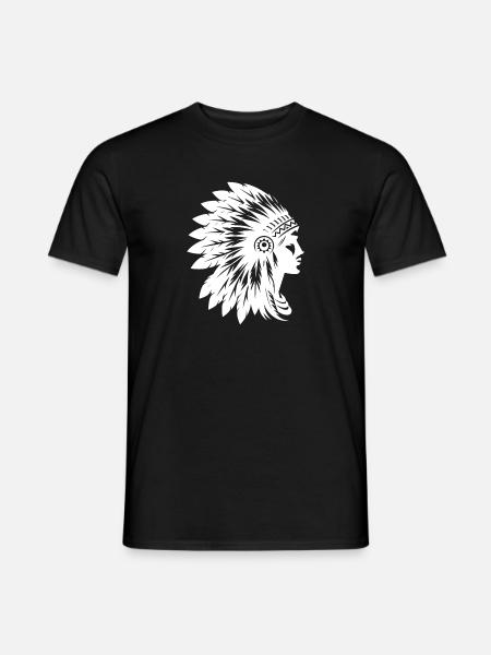 Coiffe élégante avec visage de profil - T-shirt homme - noir