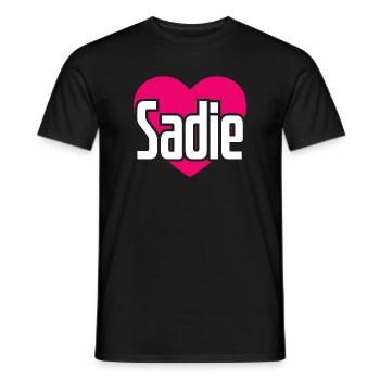 J’aime Sadie Coeur rose J’aime Sadie - T-shirt homme - noir - Devant - AI Model Male 178 light (178cm)