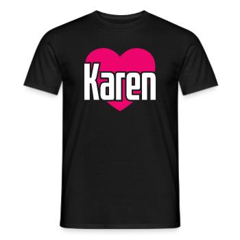 J’aime Karen Pink Heart J’aime Karen - T-shirt homme - noir - Devant - AI Model Male 178 light (178cm)