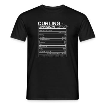 Faits nutritionnels sur le curling Joueur de curling drôle Desig - T-shirt homme - noir - Devant - AI Model Male 178 light (178cm)