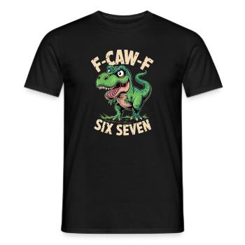 F-Caw-F Six Seven Dino - Men's T-Shirt - black - Front - AI Model Male 178 light (178cm)