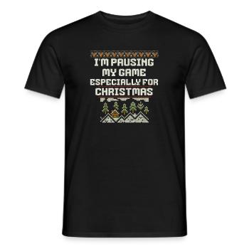 Noël de jeu vidéo pour les fêtes - T-shirt homme - noir - Devant - AI Model Male 178 light (178cm)