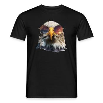 Adler Brille Weltall - Männer T-Shirt - Schwarz - Vorne - AI Model Male 178 light (178cm)