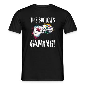 Dieser Junge liebt Gaming Controller - Männer T-Shirt - Schwarz - Vorne - AI Model Male 178 light (178cm)
