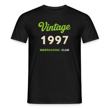 Vintage 1997 – Bikepacking Club Retro Birth Year - Men's T-Shirt - black - Front - AI Model Male 178 light (178cm)