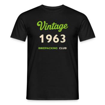 Vintage 1963 – Bikepacking Club Retro Birth Year - Men's T-Shirt - black - Front - AI Model Male 178 light (178cm)