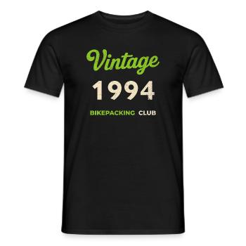 Vintage 1994 – Bikepacking Club Retro Birth Year - Men's T-Shirt - black - Front - AI Model Male 178 light (178cm)