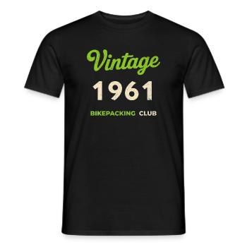 Vintage 1961 – Bikepacking Club Retro Birth Year - Men's T-Shirt - black - Front - AI Model Male 178 light (178cm)