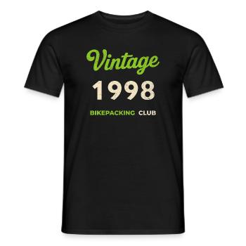 Vintage 1998 – Bikepacking Club Retro Birth Year - Men's T-Shirt - black - Front - AI Model Male 178 light (178cm)