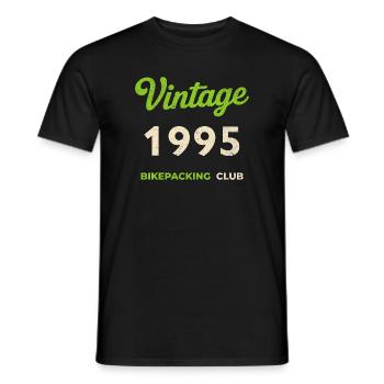 Vintage 1995 – Bikepacking Club Retro Birth Year - Men's T-Shirt - black - Front - AI Model Male 178 light (178cm)