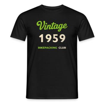 Vintage 1959 – Bikepacking Club Retro Birth Year - Men's T-Shirt - black - Front - AI Model Male 178 light (178cm)