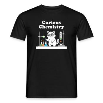 Chat de la Chimie Curieuse - T-shirt homme - noir - Devant - AI Model Male 178 light (178cm)