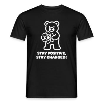 Atomic Bear Positive Charge - Men's T-Shirt - black - Front - AI Model Male 178 light (178cm)