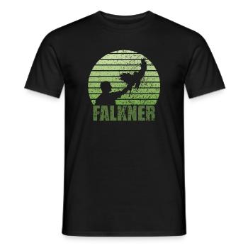 Falkner Grunge Style mit Greifvogel - Männer T-Shirt - Schwarz - Vorne - AI Model Male 178 light (178cm)