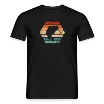 Fish Retro Silhouette - Angler - Men's T-Shirt - black - Front - AI Model Male 178 light (178cm)