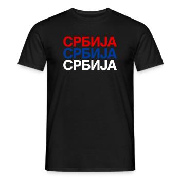 Drapeau serbe Serbien - T-shirt homme - noir - Devant - AI Model Male 178 light (178cm)