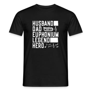 Baryton Mari Père Légende Héros Euphonium - T-shirt homme - noir - Devant - AI Model Male 178 light (178cm)