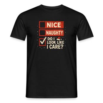 Liste de contrôle des gentils vilains Noël amusants Noël - T-shirt homme - noir - Devant - AI Model Male 178 light (178cm)