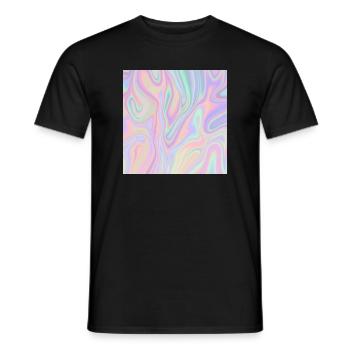 Motif pastel liquide abstrait iridescent - T-shirt homme - noir - Devant - AI Model Male 178 light (178cm)