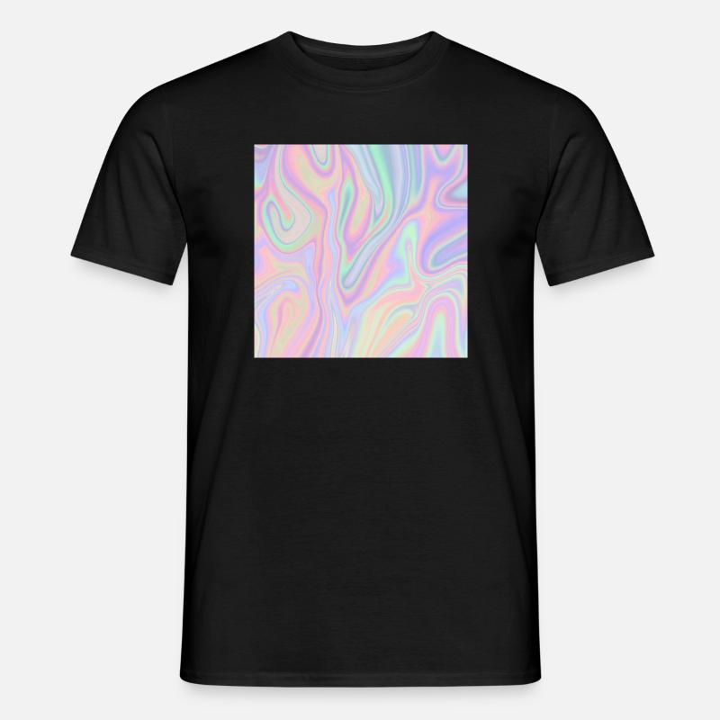 Iridescent Abstract Liquid Pastel Pattern - Men’s T-shirt - black