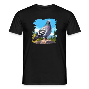 Tauben Taube - Männer T-Shirt - Schwarz - Vorne - AI Model Male 178 light (178cm)
