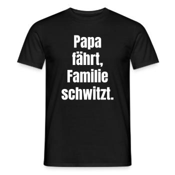 Papa fait du vélo, la famille transpire en faisant du vélo. - T-shirt homme - noir - Devant - AI Model Male 178 light (178cm)