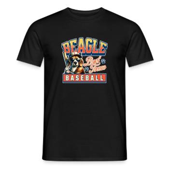 Beagle Baseball Team Beagle Und Baseball Liebhaber - Männer T-Shirt - Schwarz - Vorne - AI Model Male 178 light (178cm)