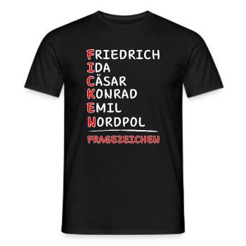 Funkalphabet-Friedrich Ida, Caesar Kaufmann, Emil... - T-shirt homme - noir - Devant - AI Model Male 178 light (178cm)