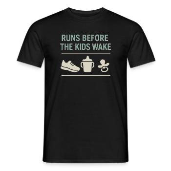 Laufende Mama, Papa, Joggende Eltern - Männer T-Shirt - Schwarz - Vorne - AI Model Male 178 light (178cm)