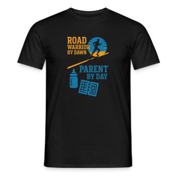 Laufende Mama, Papa, Joggende Eltern - Männer T-Shirt - Schwarz - Vorne - AI Model Male 178 light (178cm)