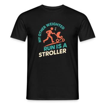 Laufende Mama, Papa, Joggende Eltern - Männer T-Shirt - Schwarz - Vorne - AI Model Male 178 light (178cm)