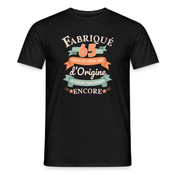 Vor 65 Jahren hergestellt Originale Teile - Männer T-Shirt - Schwarz - Vorne - AI Model Male 178 light (178cm)