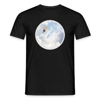 Royal Swan in the Clouds - Men's T-Shirt - black - Front - AI Model Male 178 light (178cm)