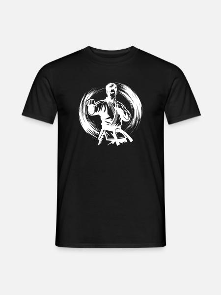 Dynamische Kampfpose Perfekte Karate Silhouette - Männer T-Shirt - Schwarz