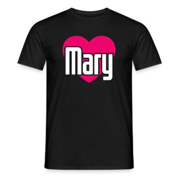I Love Mary Pinkes Herz Ich liebe Mary - Männer T-Shirt - Schwarz - Vorne - AI Model Male 178 light (178cm)