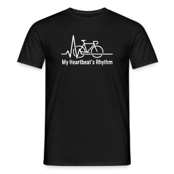 My Heartbeat's Rhythm Cycling - Men's T-Shirt - black - Front - AI Model Male 178 light (178cm)