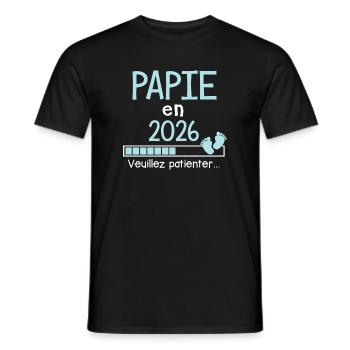 Grandpa in 2026 Gift Future Grandpa - Men's T-Shirt - black - Front - AI Model Male 178 light (178cm)