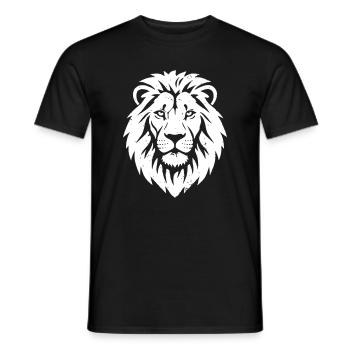 Lion Head King of Animals Vector - Men's T-Shirt - black - Front - AI Model Male 178 light (178cm)