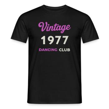Vintage 1977 – Dancing Club Retro Année de naissance - T-shirt homme - noir - Devant - AI Model Male 178 light (178cm)