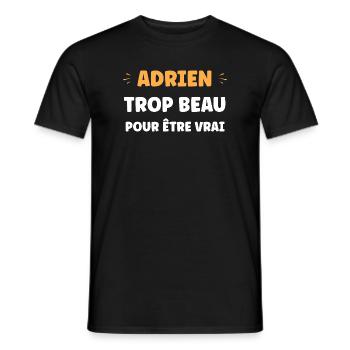 Adrien ist zu schön, um wahr zu sein - Männer T-Shirt - Schwarz - Vorne - AI Model Male 178 light (178cm)