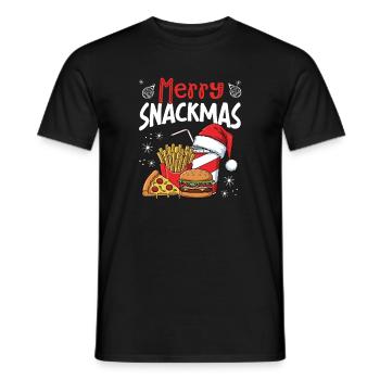 Merry Snackmas, Funny Christmas Foodie - Men's T-Shirt - black - Front - AI Model Male 178 light (178cm)