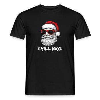 CHILL BRO – Père Noël drôle avec - T-shirt homme - noir - Devant - AI Model Male 178 light (178cm)
