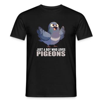 Pigeons Pigeon - T-shirt homme - noir - Devant - AI Model Male 178 light (178cm)