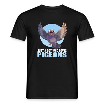 Pigeons Pigeon - T-shirt homme - noir - Devant - AI Model Male 178 light (178cm)
