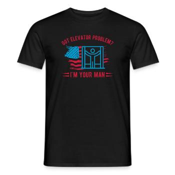 Elevator Technician I ́m Your Man Engineer USA Gift - Men's T-Shirt - black - Front - AI Model Male 178 light (178cm)