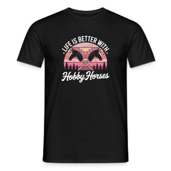 Hobby Horsing Steckenpferd - Männer T-Shirt - Schwarz - Vorne - AI Model Male 178 light (178cm)