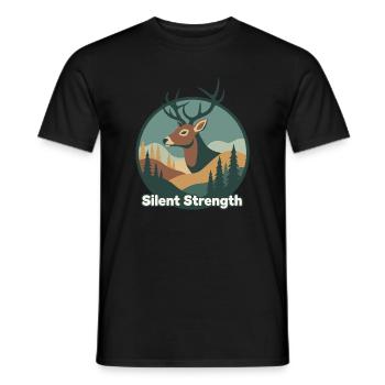 Stilles Stärke Reh im Wald - Männer T-Shirt - Schwarz - Vorne - AI Model Male 178 light (178cm)